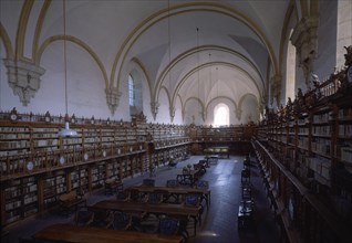 BIBLIOTECA ANTIGUA - VISTA DESDE LA PARTE ALTA - ESTANTERIAS
SALAMANCA, UNIVERSIDAD