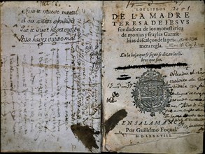 SANTA TERESA 1515/1582
PORTADA - LOS LIBROS DE LA MADRE TERESA CON NOTAS AUTOGRAFAS - IMPRESO EN