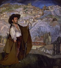 Ignacio Zuloaga (1870-1945)     EL ENANO GREGORIO "EL BOTERO" EN SEPULVEDA-1908.