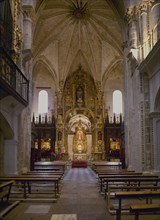 INTERIOR HACIA LA CABECERA-RETABLO MAYOR Y CUPULA ESTRELLADA
OÑA, MONASTERIO DE SAN