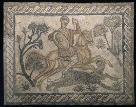 MOSAICO ROMANO DE LA VILLA DE LAS TIONDAS-EMERITENSE-CACERIA- S V DC-
MERIDA, MUSEO DE ARTE