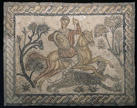 MOSAICO ROMANO DE LA VILLA DE LAS TIONDAS-EMERITENSE-CACERIA- S V DC-
MERIDA, MUSEO DE ARTE