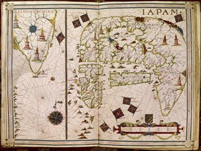 VAZ DOURADO FERNAO 1520/80
ATLAS PORTULANO - 1568 - MAPA DE JAPON - FOL 9- S XVI