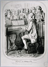 Mozart playing piano