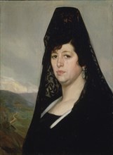 LLORENS FRANCISCO 1874-1948
SIN TITULO-(RETRATO DE SEÑORA CON MANTILLA)
MADRID, COLECCION