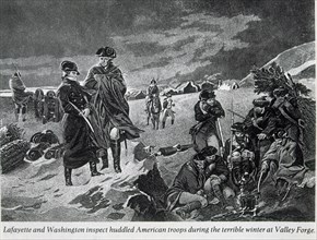 George Washington et La Fayette à Valley Forge entre 1777 et 1778