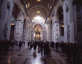 INTERIOR-NAVE CENTRAL CON VISITANTES-S XVII
VATICANO, BASILICA DE SAN PEDRO
VATICANO

This