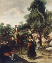 Lucas Velázquez, Une jeune femme et des jeunes hommes à l'écart