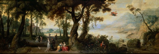 Wildens, Paysage avec Flora, Mercure et des nymphes