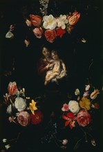 Seghers, Guirlande avec la Vierge et l'enfant