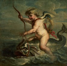 Quellyn, Cupid Navigating on a Dolphin