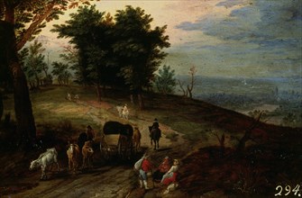 Jan Bruegel, dit de Velours1568/1625
CAMINO EN LA MONTAÑA-C.0,16X0,27-NºPRADO 1436
Madrid, musée