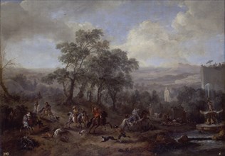 Wouwerman, Chasse au lièvres