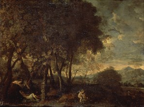Poussin, Landscape with Sleeping Nymphs
