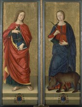Antoniazzo, Triptych: Closed - Saint John the Evangelist and Saint Columba