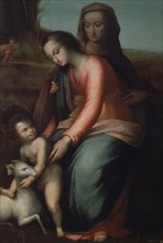 Reproduction of Leonardo da Vinci, The Virgin with the Child and Ste. Anne