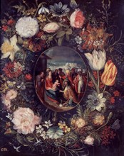 Pieter II Bruegel, Garland with the Kings' Adoration
