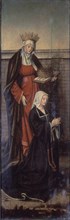 Anonyme, La vie et le Martyre de Sainte Catherine - Femme donneuse derrière Sainte Isabel