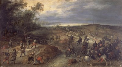 Vrancx and Bruegel, Surprise of a convoy