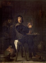 Teniers (le jeune), Soldat buvant et fumant