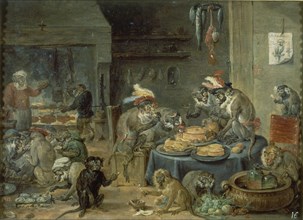 Teniers (the Younger), Apes Banquet