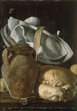 Melendez L., Still life: Small jug and bread