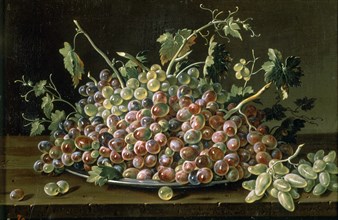 Melendez L., Still life: Black and white grapes