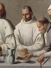 Zurbaran, Saint Hugo at the Refectory (detail brothers and table)