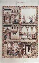 ALFONSO X EL SABIO 1221/84
MTI1- CANTIGA STA Mº Nº 42-FOL. 61 V. CLERIZONTE METIO EL ANILLO EN EL