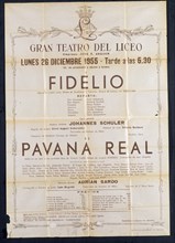 CARTEL DEL TEATRO DEL LICEO-OPERA DE FIDELIO Y BALLET PAVANA REAL-1955
MADRID, COLECCION