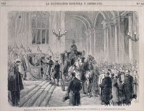 Urrabieta, Amédée de Savoie sortant du Palais Royal