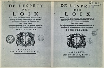 MONTESQUIEU
PORTADA"DEL ESPIRITU DE LAS LEYES" TOMO I GINEBRA-
MADRID,