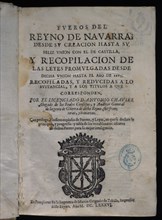 ZABALA GREGORIO
PORTADA-FUEROS DEL REINO DE NAVARRA - PAMPLONA 1486 -
MADRID,