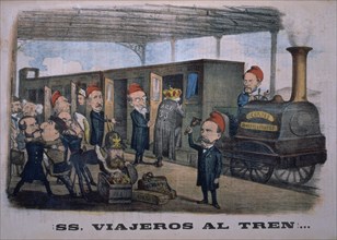 SATIRA POLITICA 1870:CORTES CONSTITUYENTES VISTAS POR SEMANARIO LA FLACA
