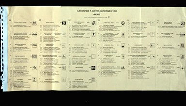 PAPELETA ELECTORAL DEL SENADO 1993 PARA MADRID
MADRID, SENADO-BIBLIOTECA
MADRID