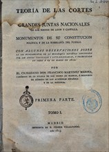 MARTINEZ MARINA FRANCISCO
PORTADA-TEORIA DE LAS CORTES 1813
MADRID, SENADO-BIBLIOTECA
MADRID