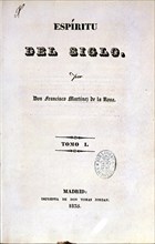 MARTINEZ DE LA ROSA FRANCISCO
PORTADA-ESPIRITU DEL SIGLO 1835/51-REFLEXION:COMBINACION DEL ORDEN Y