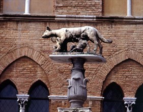 ESCULTURA DE LOBA CAPITOLINA CON ROMULO Y REMO
SIENA, EXTERIOR
ITALIA

This image is not