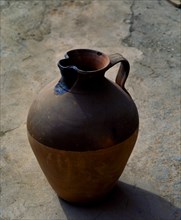 Glazed terracotta jar