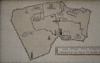 MOSAICO CON EL PLANO DE JERUSALEN EN EL TIEMPO DEL 2ºTEMPLO,EL DE SALOMON
JERUSALEN, MAQUETA DE