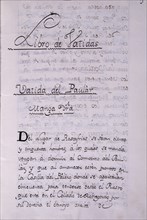 "LIBRO DE VATIDAS"(CARLOS IV) FOL 3-"VATIDA DEL PAULAR"
MADRID, PALACIO