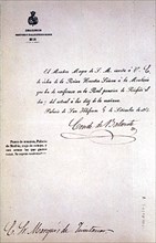 INVITACION A UNA MONTERIA REAL EN RIOFRIO POR ISABEL II-7 SEPTIEMBRE 1864
MADRID, PALACIO