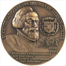 MONEDA V CENTENARIO DEL NACIMIENTO DE HERNAN CORTES1485/1985(ANVERSO Y REVERSO Nº116340)