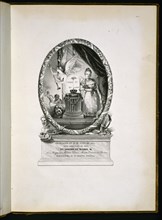 ALEGORIA A LA CONSTITUCION PROMULGADA EL 18/9/1837-ISABEL II NIÑA SOSTIENE LIBRO DE LA