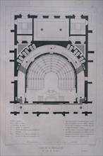 PASCUAL Y COLOMER NARCISO 1801/70
PLANO DE LA VENTILACION DEL SALON DE SESIONES
MADRID, CONGRESO