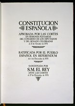 CONSTITUCION ESPAÑOLA-APROBADA POR LAS CORTES-RATIFICADA POR EL PUEBLO 6/12/1978-SANCIONADA POR EL