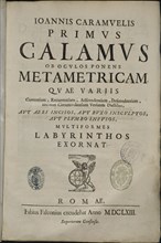 CARAMUEL JUAN 1606/82
"METAMETRICAM..MULTIFORMES LABERINTOS"ROMA-FABIUS FALCONIUS AÑO