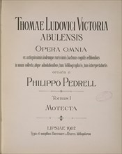VICTORIA TOMAS LUIS
PORTADA-OPERA OMNIA PARA FELIPE PEDRELL -TOMO I-1902
MADRID, CONGRESO DE LOS