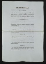 CEREMONIAL QUE HA DE OBSERVARSE EN EL JURAMENTO EL 10/11/1843 S.M.ISABEL II DECLARADA MAYOR DE