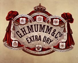 ETIQUETA DE CHAMPAGNE "G.H.MUMM & CO"EXTRA DRY